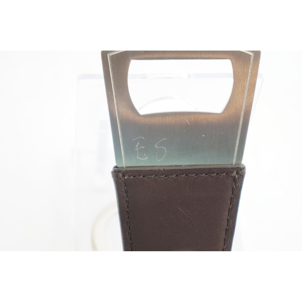 Coach Bottle Opener Keychain Mahogany Leather Silver F62097 New Employee Sale - Picture 5 of 6